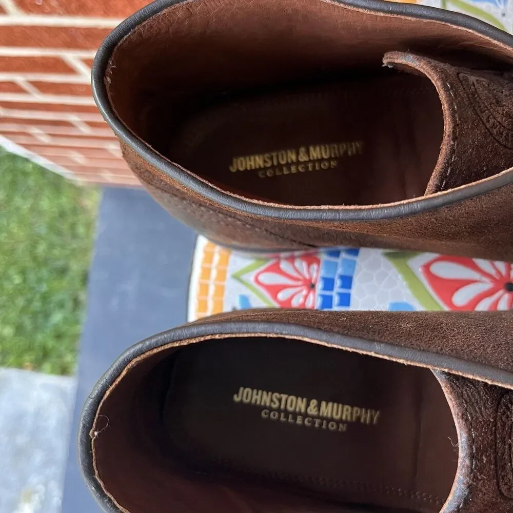 Johnston & Murphy Dudley Chukka Mens 10.5 Brown Waxed English Suede Boots
